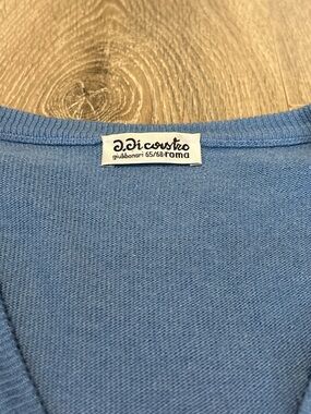 A. Di Castro Roma Blue Crewneck Sweater | Size XL | Wool Cashmere Blend | Italy